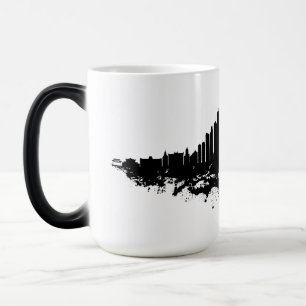 Chicago City Skyline Watercolor Black and White Magic Mug
