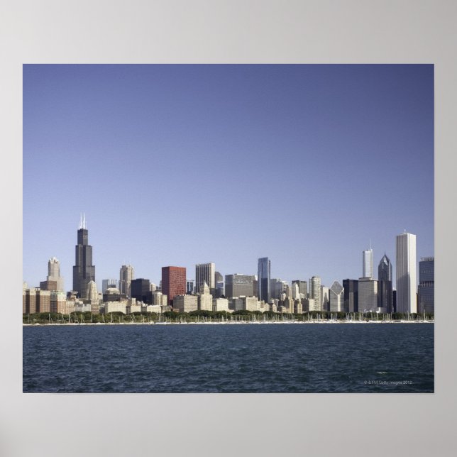 Chicago city skyline with Lake Michigan 2 Poster (Front)