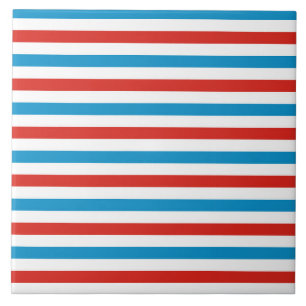 chicago city USA america flag stripes pattern blue Ceramic Tile