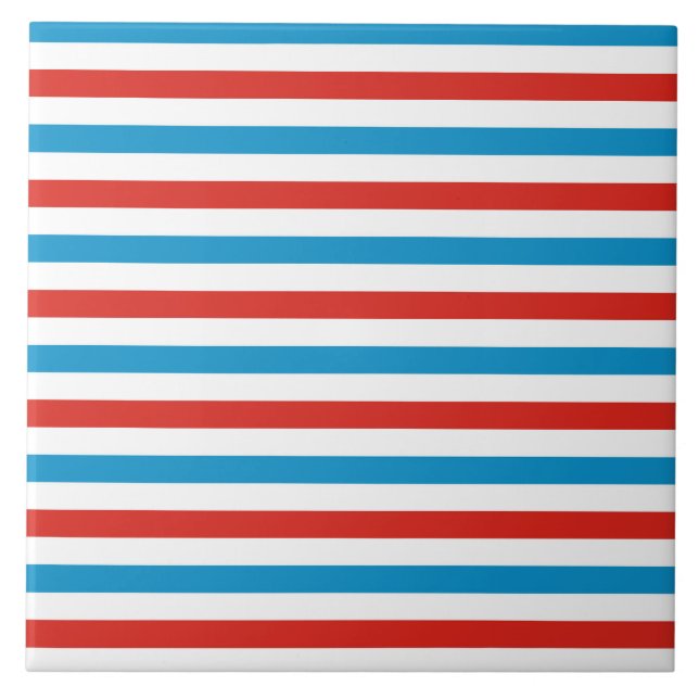 chicago city USA america flag stripes pattern blue Ceramic Tile (Front)