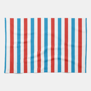 chicago city USA america flag stripes pattern blue Tea Towel