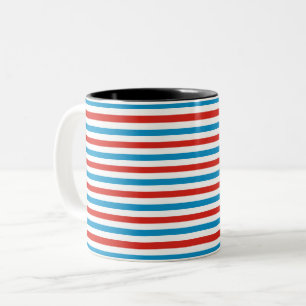 chicago city USA america flag stripes pattern blue Two-Tone Coffee Mug