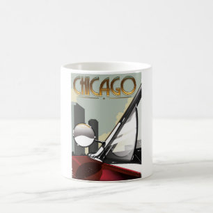 Chicago City vintage auto travel poster Coffee Mug