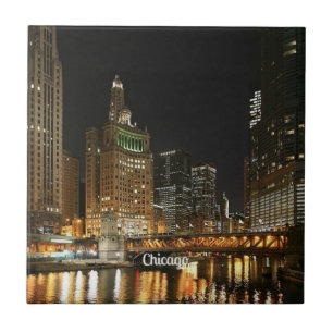 Chicago cityscape ceramic tile