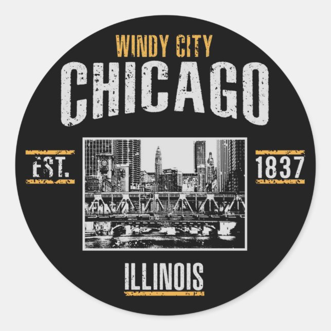 Chicago Classic Round Sticker (Front)