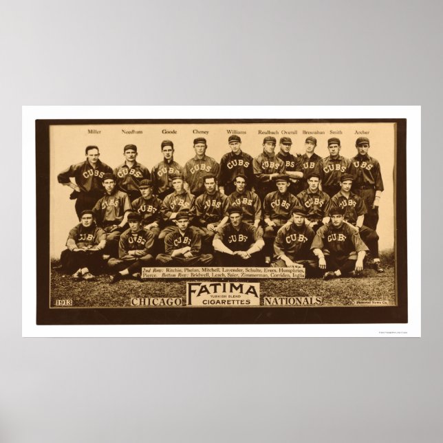 Chicago Cubs Baseball 1913 Poster (Front)