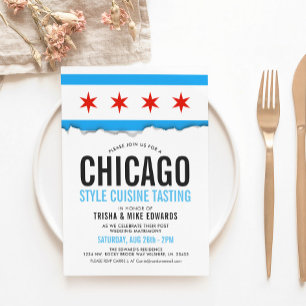 Chicago Cuisine Party Flag Invite