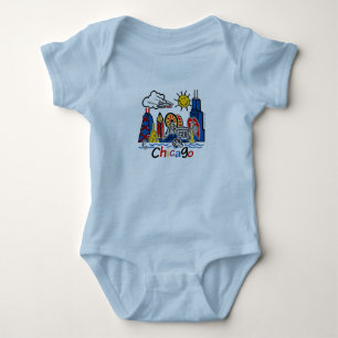 Chicago Cute Skyline Baby Bodysuit