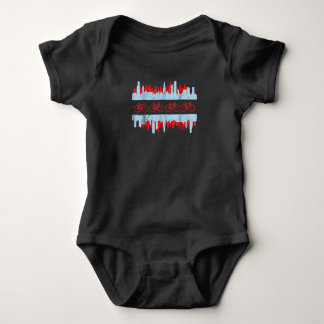 Chicago Cyclist Flag Skyline  Cycling Bicycle Gift Baby Bodysuit