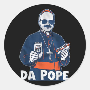 Chicago Da Pope Funny Humour Catholic  Classic Round Sticker