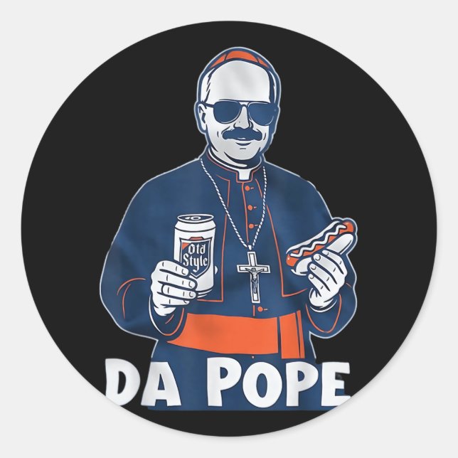 Chicago Da Pope Funny Humour Catholic  Classic Round Sticker (Front)