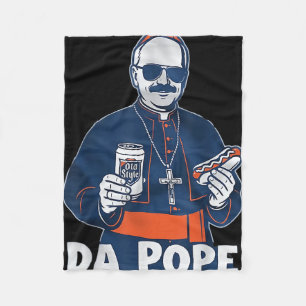 Chicago Da Pope Funny Humour Catholic  Fleece Blanket