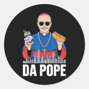 Chicago Da Pope Funny Humour Classic Round Sticker