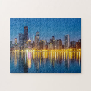 Chicago Dawn Cityscape Jigsaw Puzzle