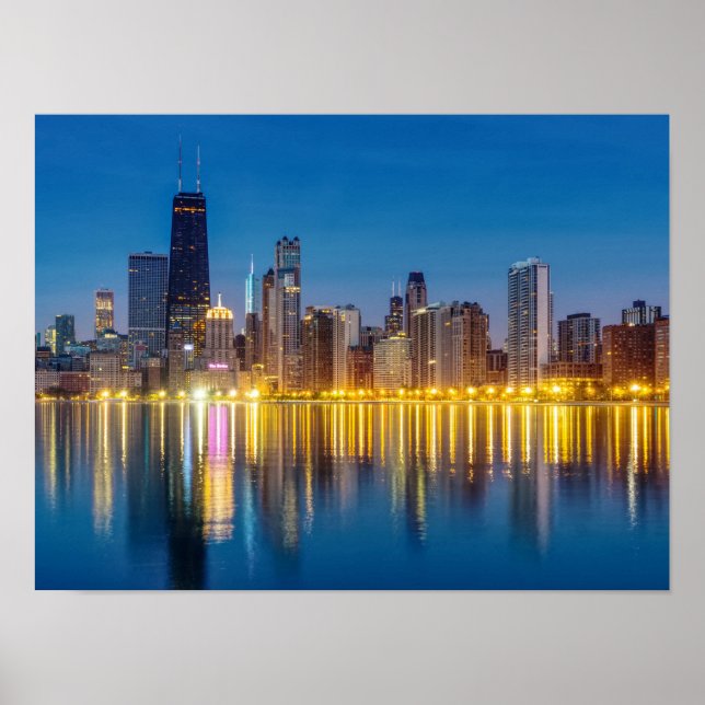 Chicago Dawn Cityscape Poster (Front)