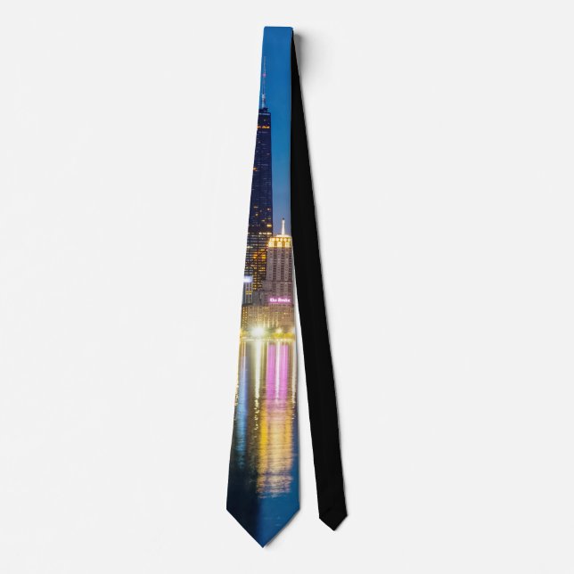 Chicago Dawn Cityscape Tie (Front)