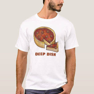 Chicago Deep Dish Pepperoni Pizza Pie Foodie Slice T-Shirt