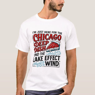 Chicago Deep Dish Pizza And Lake Wind T-Shirt