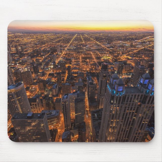 Chicago downtown at sunset mouse pad (Front)