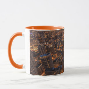 Chicago downtown at sunset mug