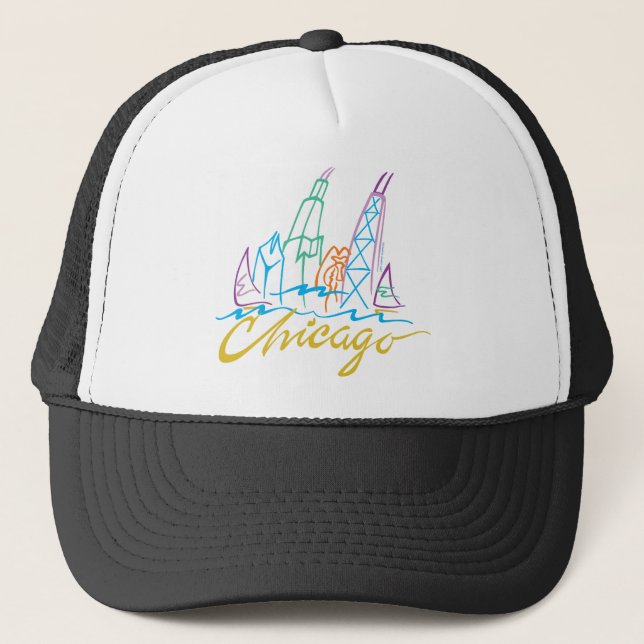 CHICAGO-EMB TRUCKER HAT (Front)
