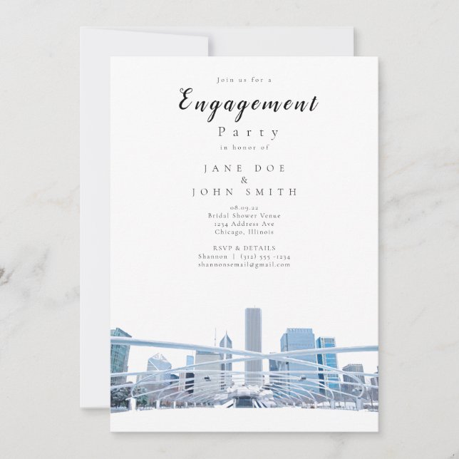 Chicago Engagement Party Invitation (Front)