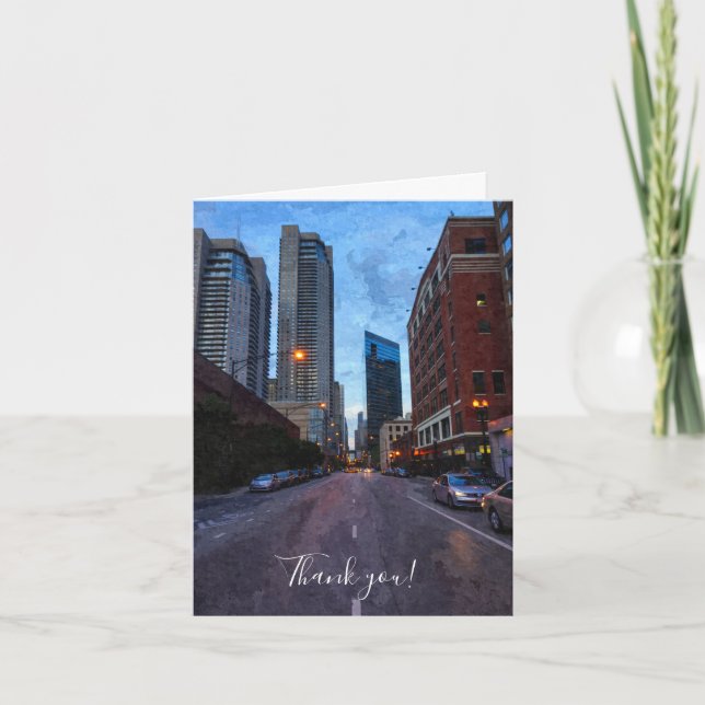 Chicago Evening Drive Thank You Card (Front)