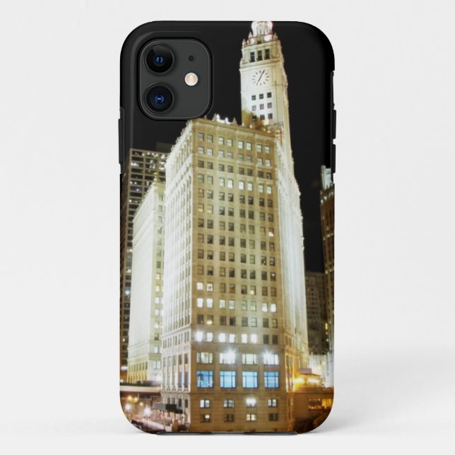 Chicago famous landmark at night Case-Mate iPhone case (Back)