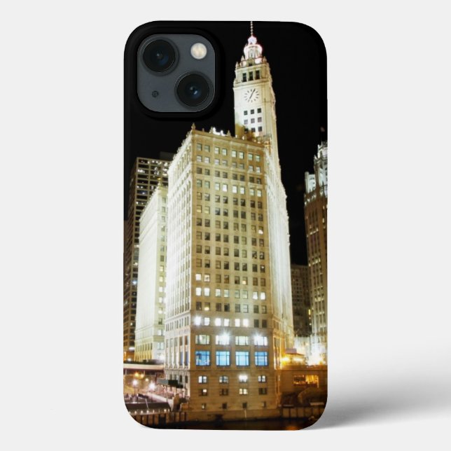 Chicago famous landmark at night Case-Mate iPhone case (Back)