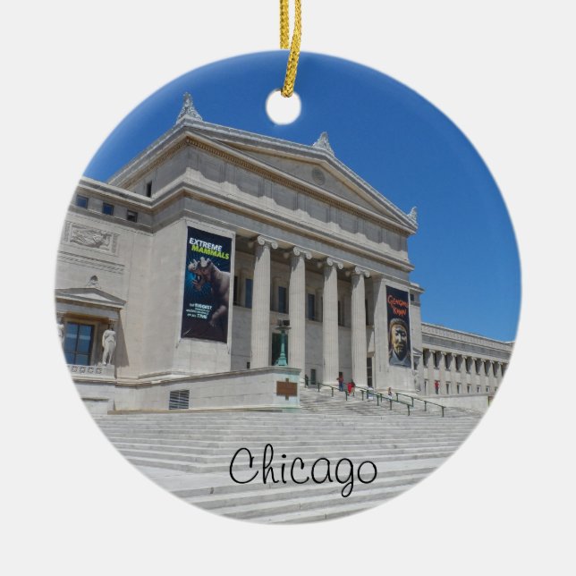 Chicago Field Museum Ceramic Ornament (Front)
