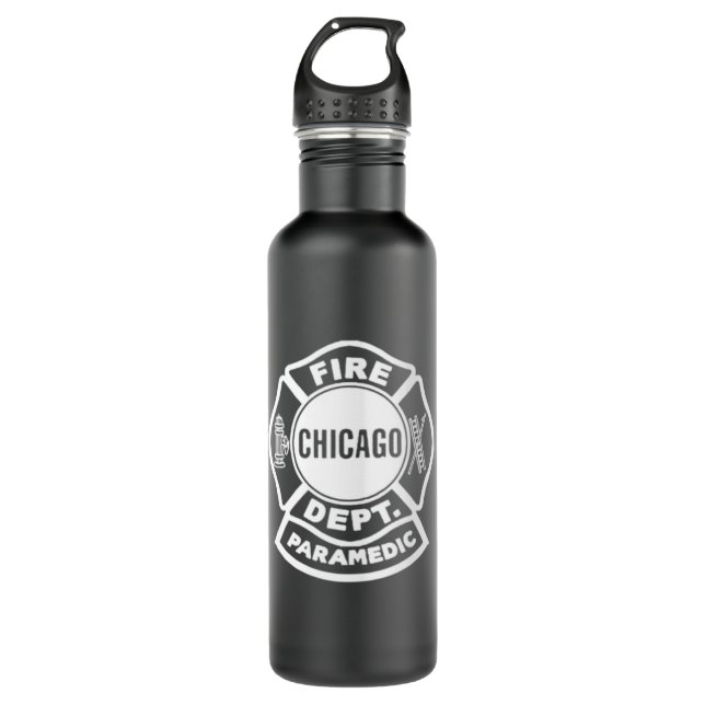 Chicago Fire Paramedic White Logo Classic T-Shirt 710 Ml Water Bottle (Front)
