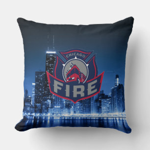 Chicago Fire With Skyline Cushion