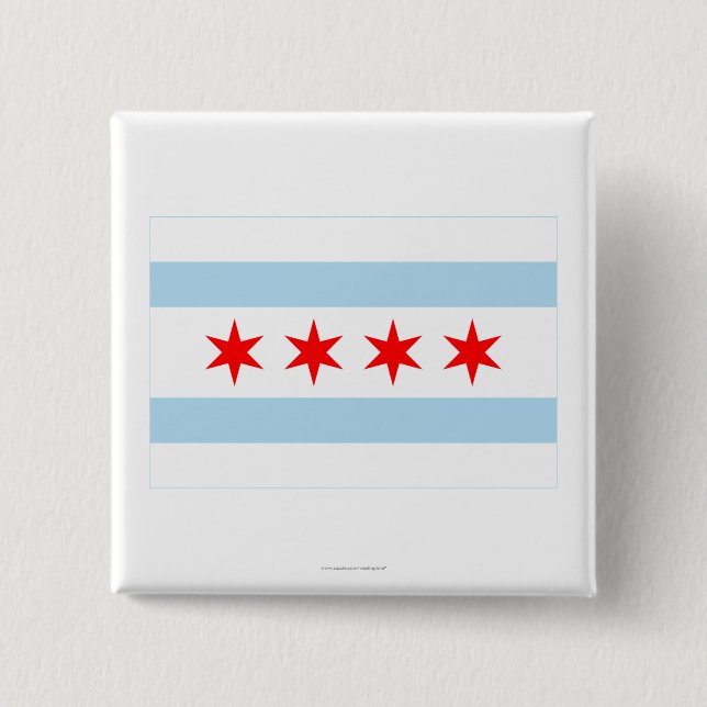 Chicago Flag 15 Cm Square Badge (Front)