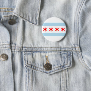 Chicago Flag 6 Cm Round Badge