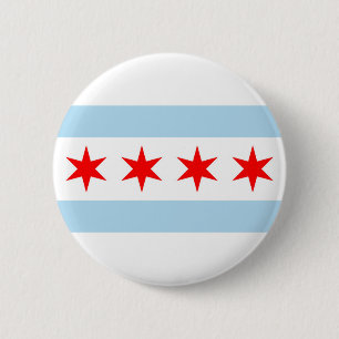 Chicago flag 6 cm round badge