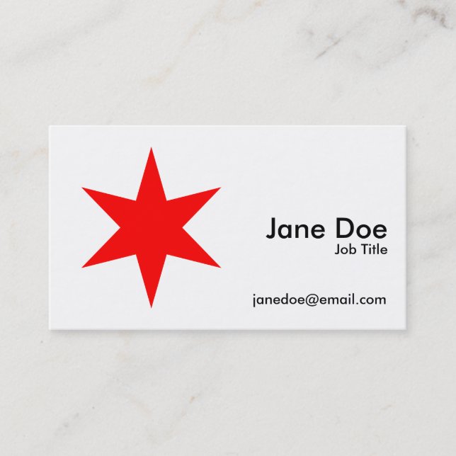 Chicago Flag 6-Pointed Star Business Card (Front)