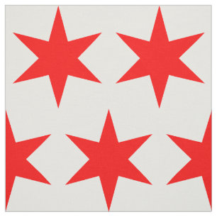 Chicago Flag 6-Pointed Star Fabric