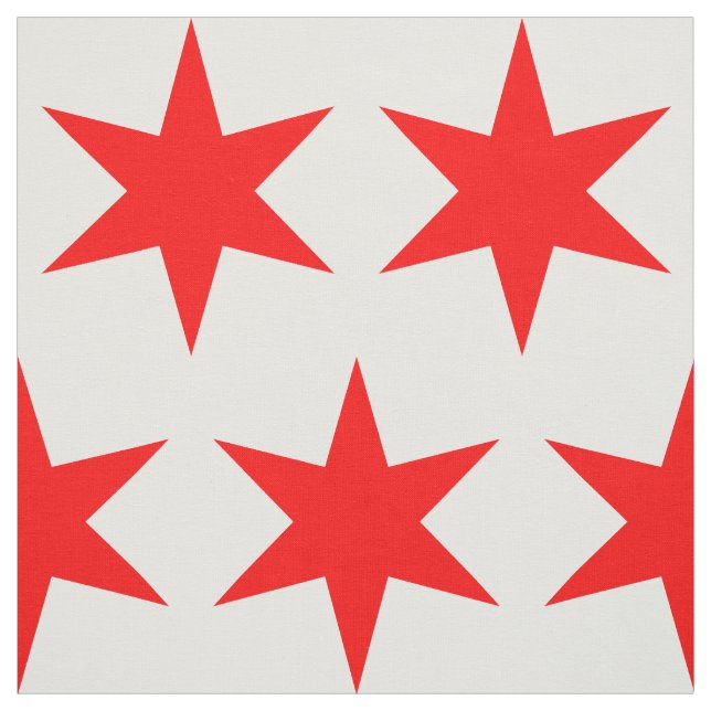 Chicago Flag 6-Pointed Star Fabric (Swatch)