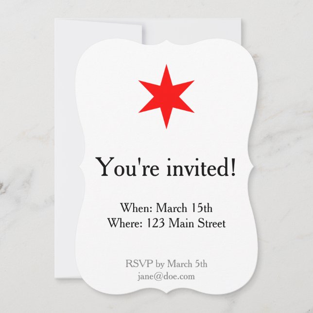 Chicago Flag 6-Pointed Star Invitation (Front)