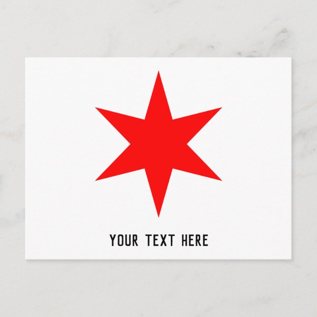 Chicago Flag 6-Pointed Star Postcard (Front)