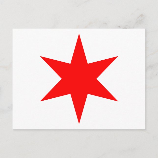 Chicago Flag 6-Pointed Star Postcard (Front)