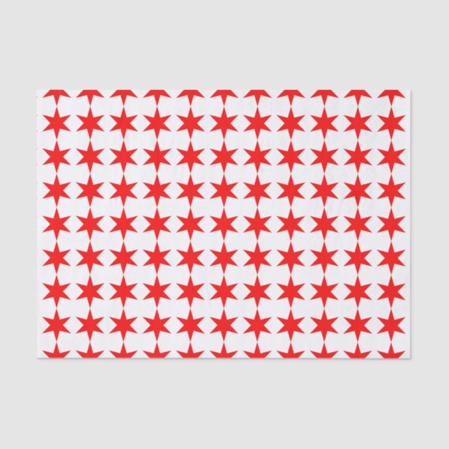 Chicago Flag 6-Pointed Star Tissue Paper (Front)