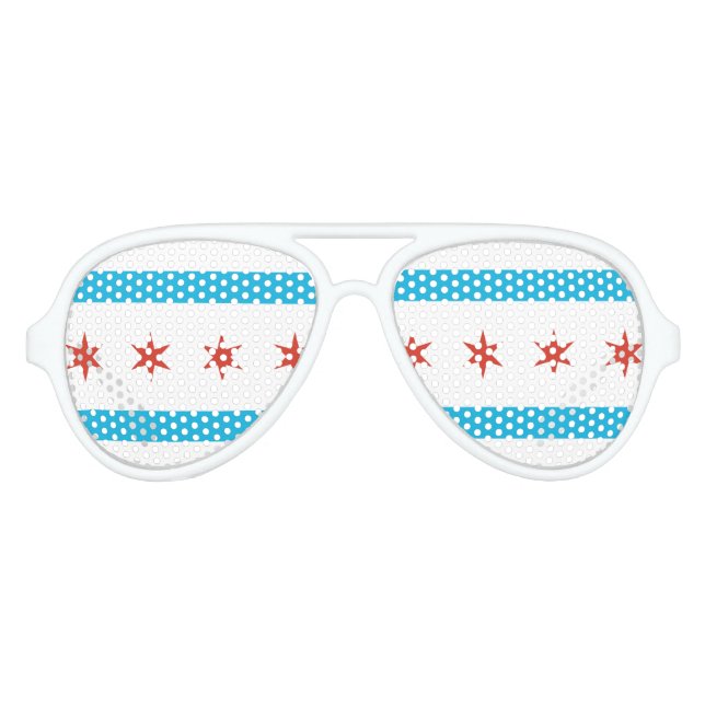 Chicago Flag Aviator Sunglasses (Front)
