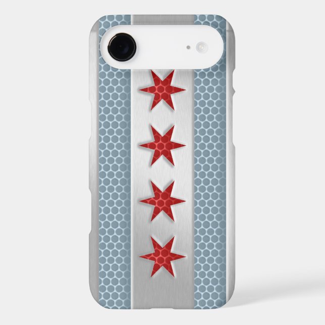 Chicago Flag Brushed Metal Case-Mate iPhone Case (Back)