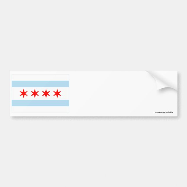 Chicago Flag Bumper Sticker (Front)