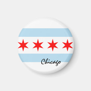 Chicago Flag, City & Illinois State USA / sports Magnet