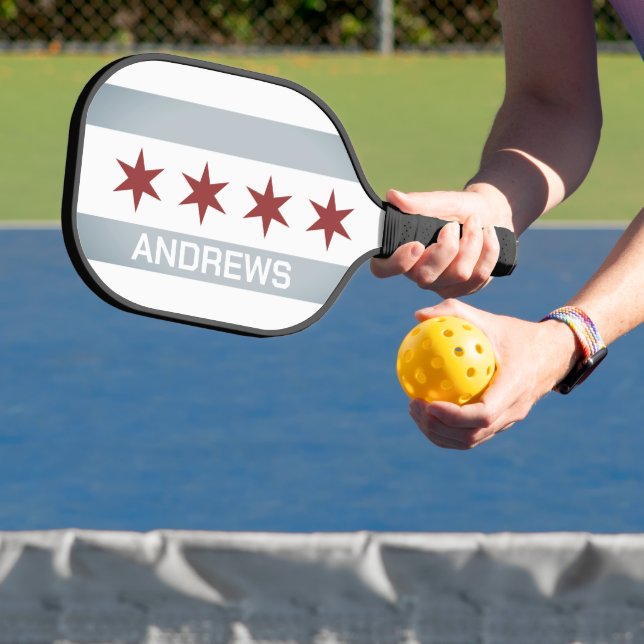Chicago flag custom pickleball paddle racket gift (Insitu)