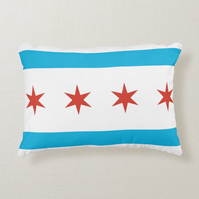 Chicago Flag Decorative Cushion (Front)