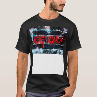 Chicago Flag Graffiti Spray Paint T-Shirt