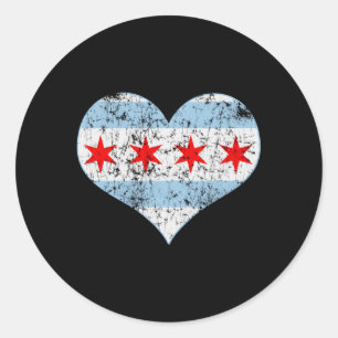 Chicago Flag He Faded Classic Round Sticker